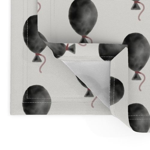 Watercolor balloons - black with berry string