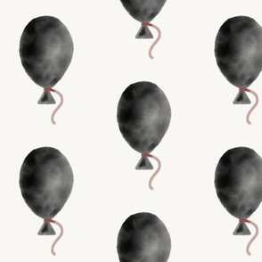 Watercolor balloons - black with berry string