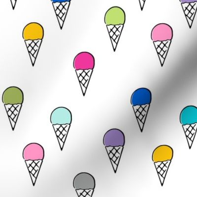 multi colored cones on white