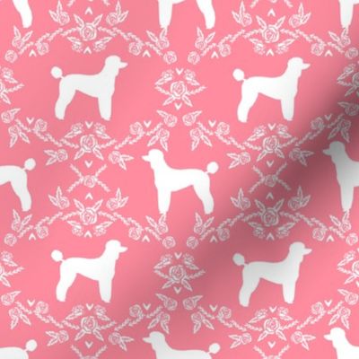 poodle silhouette floral minimal fabric pattern flamingo