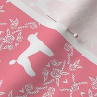 poodle silhouette floral minimal fabric pattern flamingo