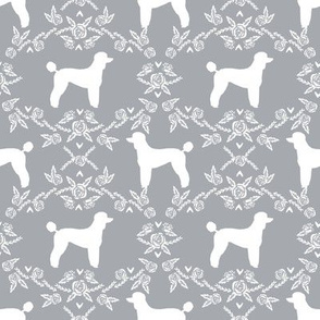 poodle silhouette floral minimal fabric pattern grey