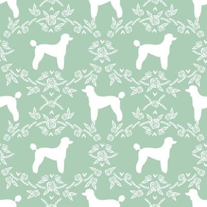 poodle silhouette floral minimal fabric pattern mint