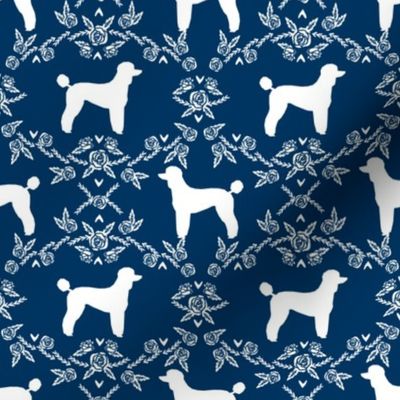 poodle silhouette floral minimal fabric pattern navy