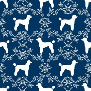 poodle silhouette floral minimal fabric pattern navy
