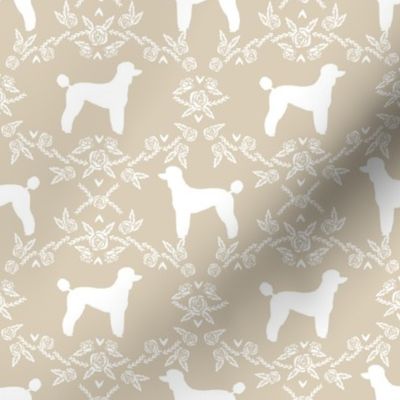 poodle silhouette floral minimal fabric pattern sand