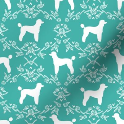 poodle silhouette floral minimal fabric pattern turquoise