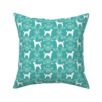 poodle silhouette floral minimal fabric pattern turquoise