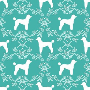 poodle silhouette floral minimal fabric pattern turquoise