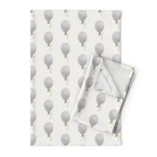 Watercolor balloons - grey balloons, grey and mustard hand drawn balloons, kids fun