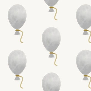 Watercolor balloons - grey balloons, grey and mustard hand drawn balloons, kids fun
