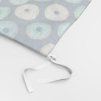 Iced Donuts - Blue on navy, 2 inch donuts