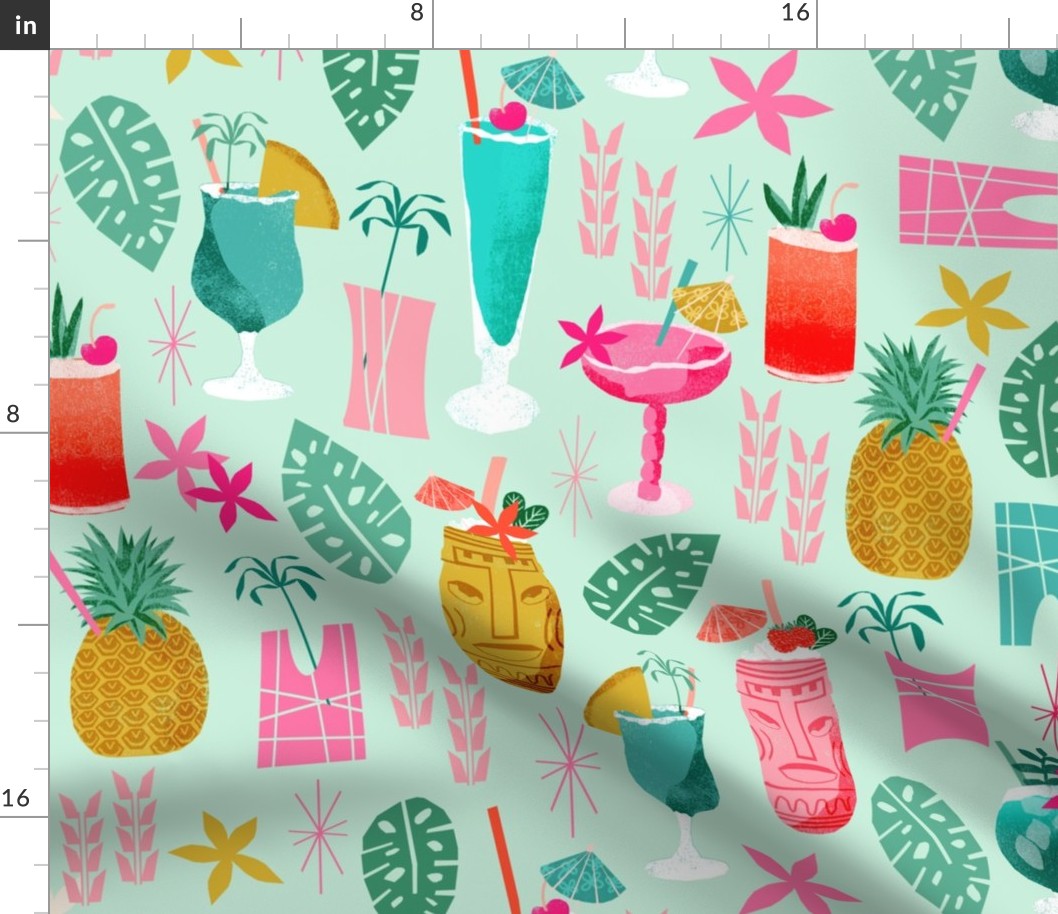 blue hawaii drinks hilton hawaii fabric