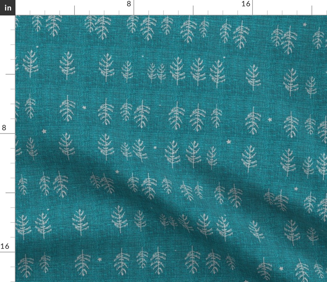Arctic Night Forest (teal)