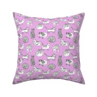 cat fabric // cute cats kitten pets design by andrea lauren - purple