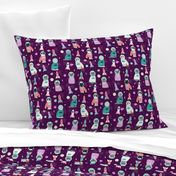 space cats fabric // cat cats design cute cats kittens kitty design - purple