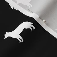 Australian Cattle Dog silhouette black and white
