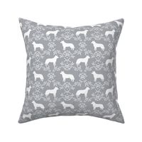 Australian Cattle Dog floral silhouette dog breed pattern grey