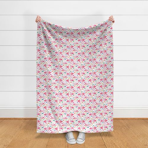 Flamingo Love - watercolor pattern with Fabric | Spoonflower