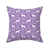 Australian Cattle Dog floral silhouette dog breed pattern purple