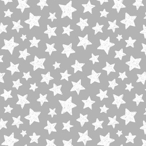 white stars on gray background