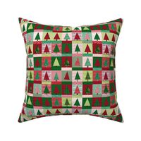 christmas tree block quilt cute christmas cheater quilt fabric xmas holiday  small  version