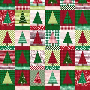 christmas tree block quilt cute christmas cheater quilt fabric xmas holiday  small  version