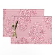 Baroque Birds Dusty Rose White