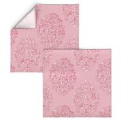 Baroque Birds Dusty Rose White