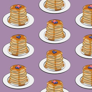 pancakes w/ berries on purple