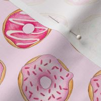 Iced Donuts Pink - on light pink, 2 inch donuts