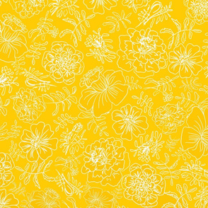 Marigolds_white on yellow