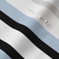 Jumbo Stripe of Blue Fog and White with Narrow Ribbons of Black