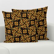 Abstract Woven Knot Orange Yellow and Black