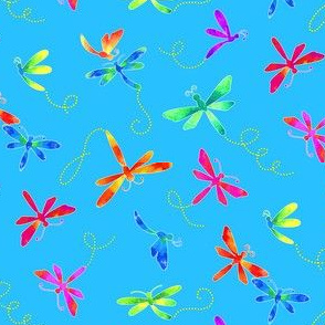 Fights of Fancy - Dragonflies on Turquoise