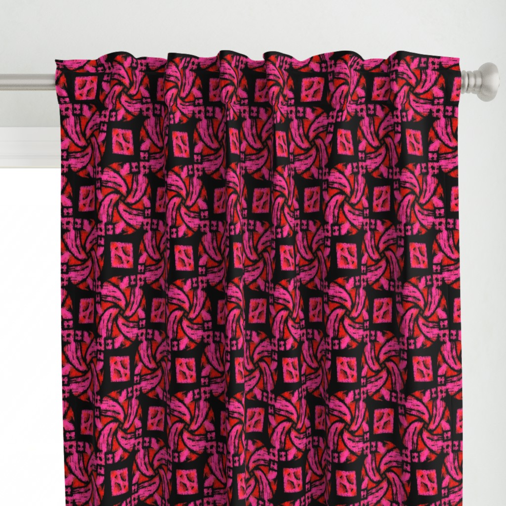 Abstract Woven Knot Pink Red and Black