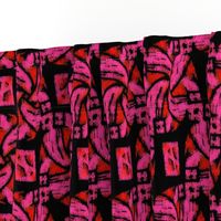 Abstract Woven Knot Pink Red and Black