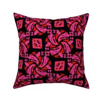 Abstract Woven Knot Pink Red and Black