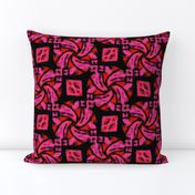 Abstract Woven Knot Pink Red and Black