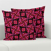 Abstract Woven Knot Pink Red and Black