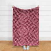Abstract Woven Knot Pink Hot Pink and Maroon