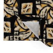 Abstract Woven Knot Cream Yellow and Black