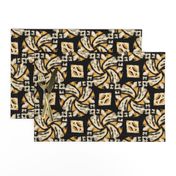 Abstract Woven Knot Cream Yellow and Black