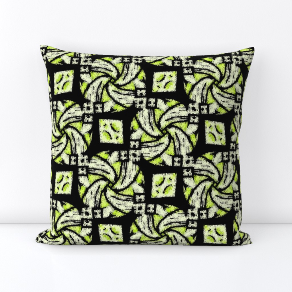 Abstract Woven Knot Lime and Black