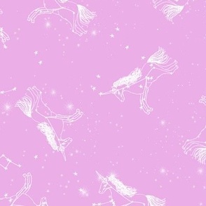 unicorn constellations fabric // galaxy pastel unicorn fabric trendy unicorn design constellation stars unicorns cosmic design pastel purple