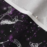 unicorn constellations fabric // galaxy pastel unicorn fabric trendy unicorn design constellation stars unicorns cosmic design purple galaxy