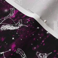 unicorn constellations fabric // galaxy pastel unicorn fabric trendy unicorn design constellation stars unicorns cosmic design galaxy pink