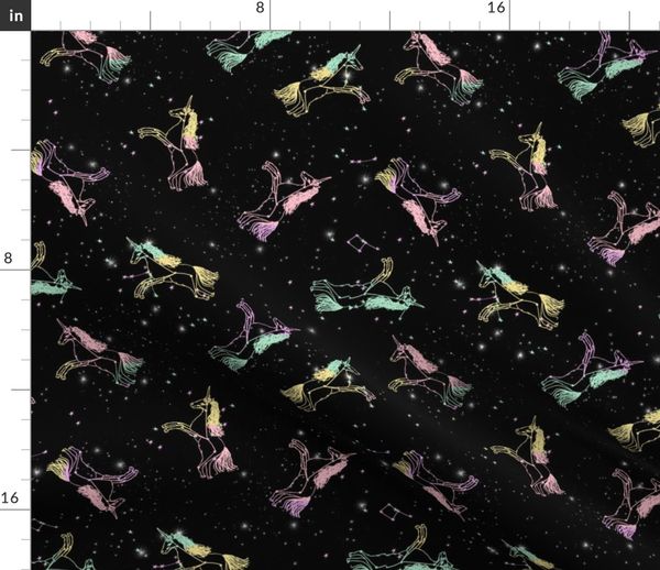 Unicorn Constellations Fabric Galaxy Spoonflower