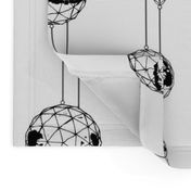 Geo Glow Hanging Ornaments-B & W 