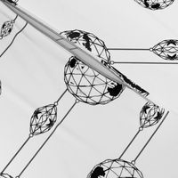 Geo Glow Hanging Ornaments-B & W 